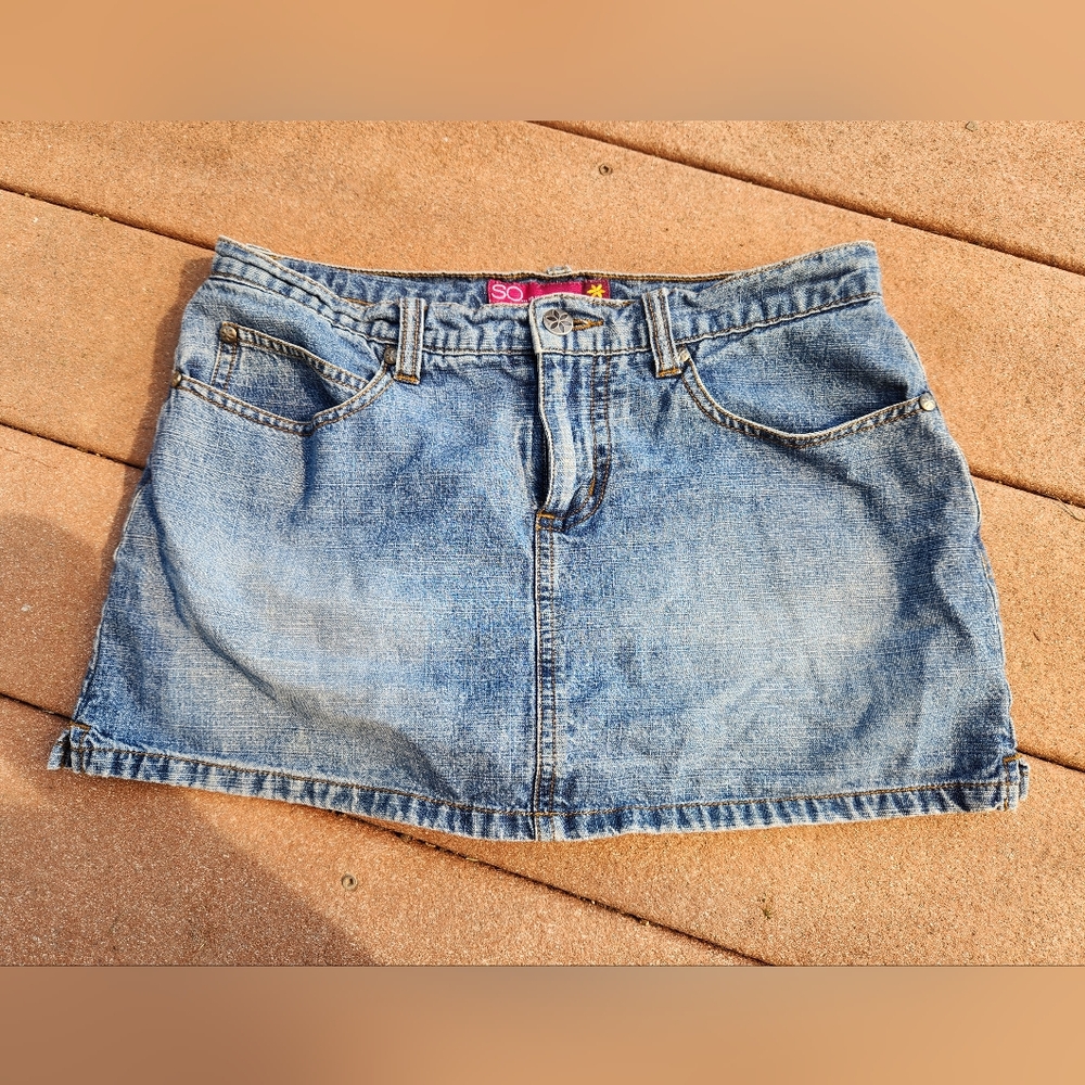 SO Denim Mini Skort Jrs 5